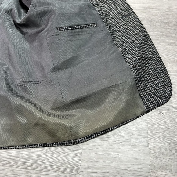 Hickey Freeman Blazer Mens 42R Gray Silk Check Sport Coat Jacket Nordstrom - Picture 12 of 14